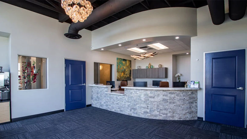 inside the waiting room of Upland, CA dental office Smile Studio Dentistry